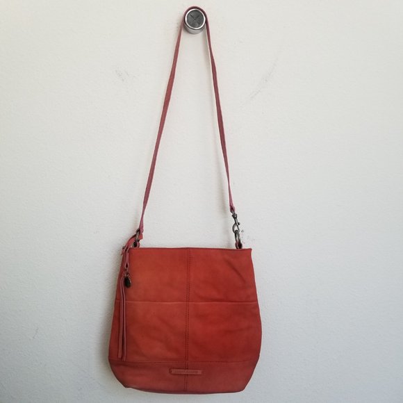 LUCKY BRAND Red Brick Genuine Leather Crossbody Shoulder Bag - Picture 4 of 13